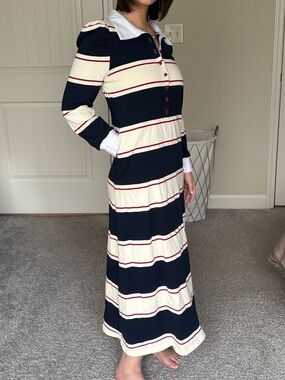 Buru Striped 100% Cotton Maxi Dress Size Small